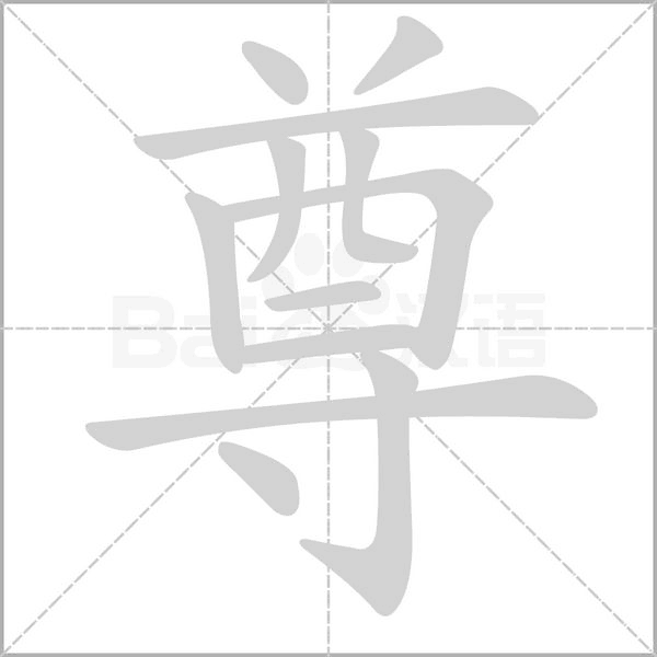 尊字笔顺