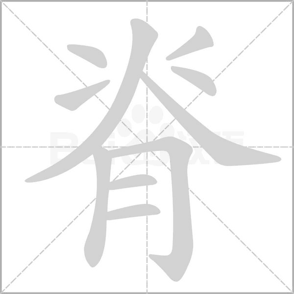 脊字笔顺