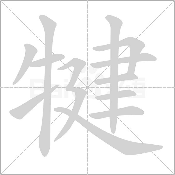 犍字笔顺