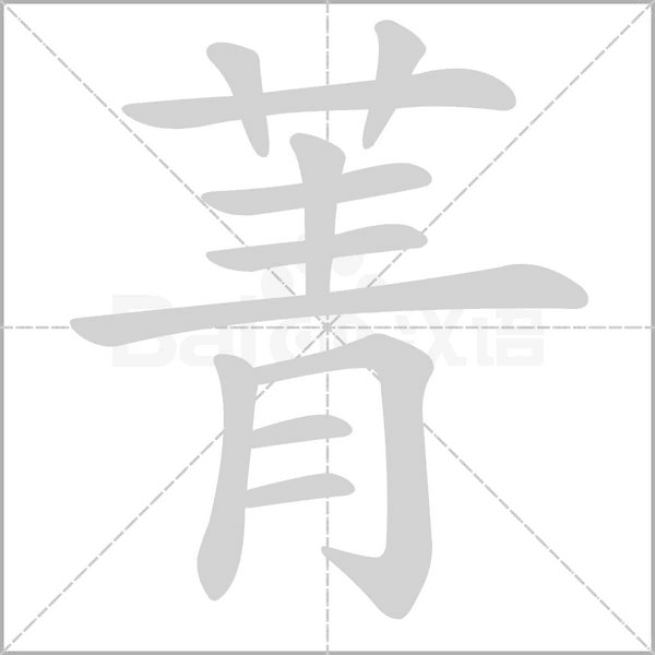 菁字笔顺