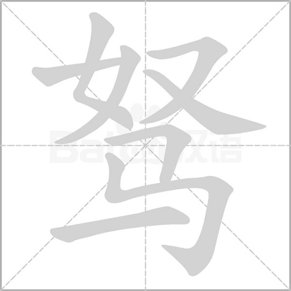 驽字笔顺