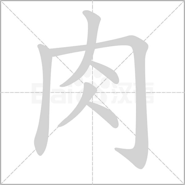肉字笔顺