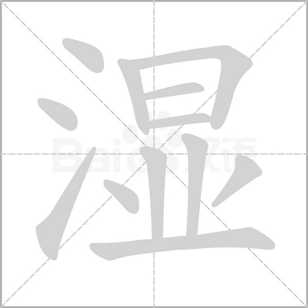 湿字笔顺