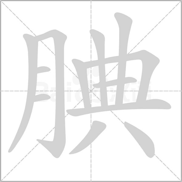 腆字笔顺