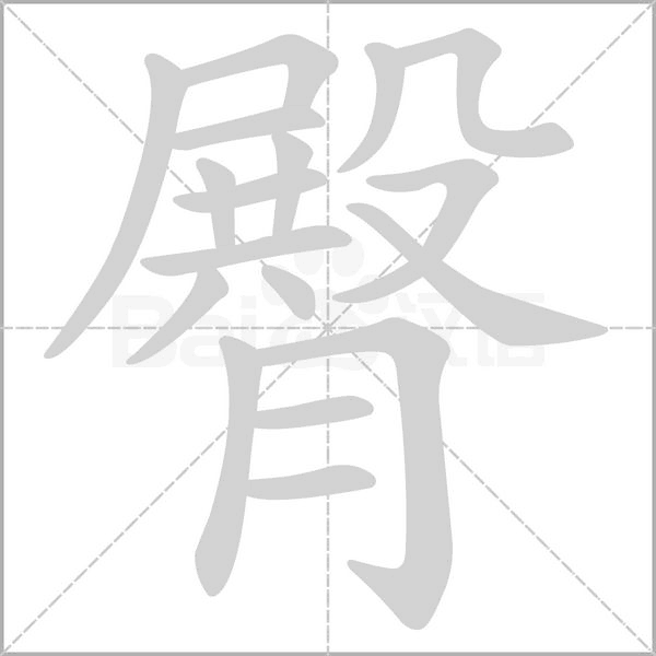 臀字笔顺