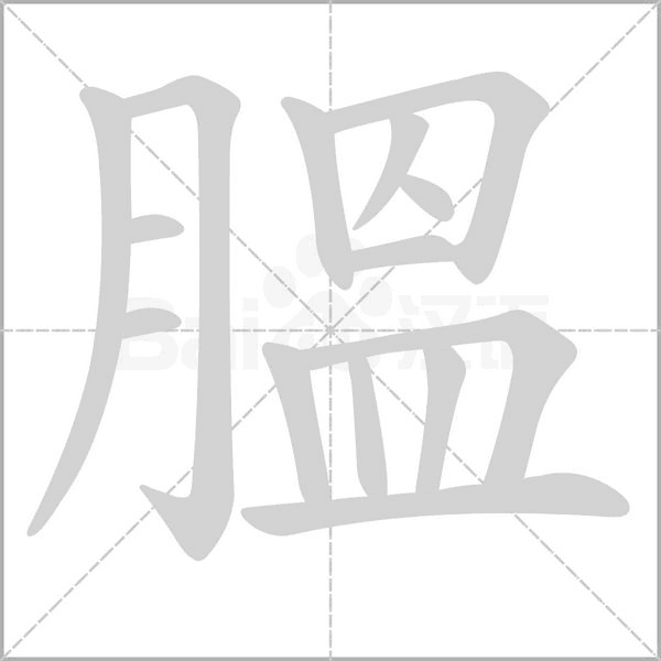 膃字笔顺