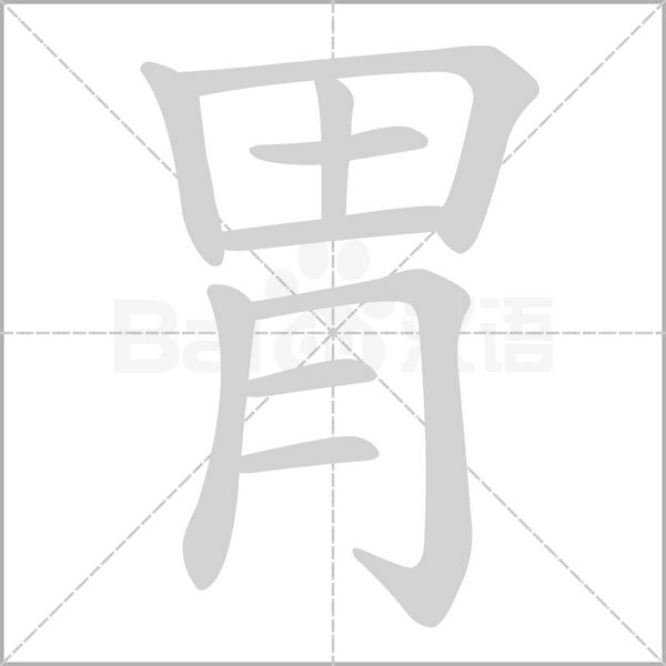 胃字笔顺